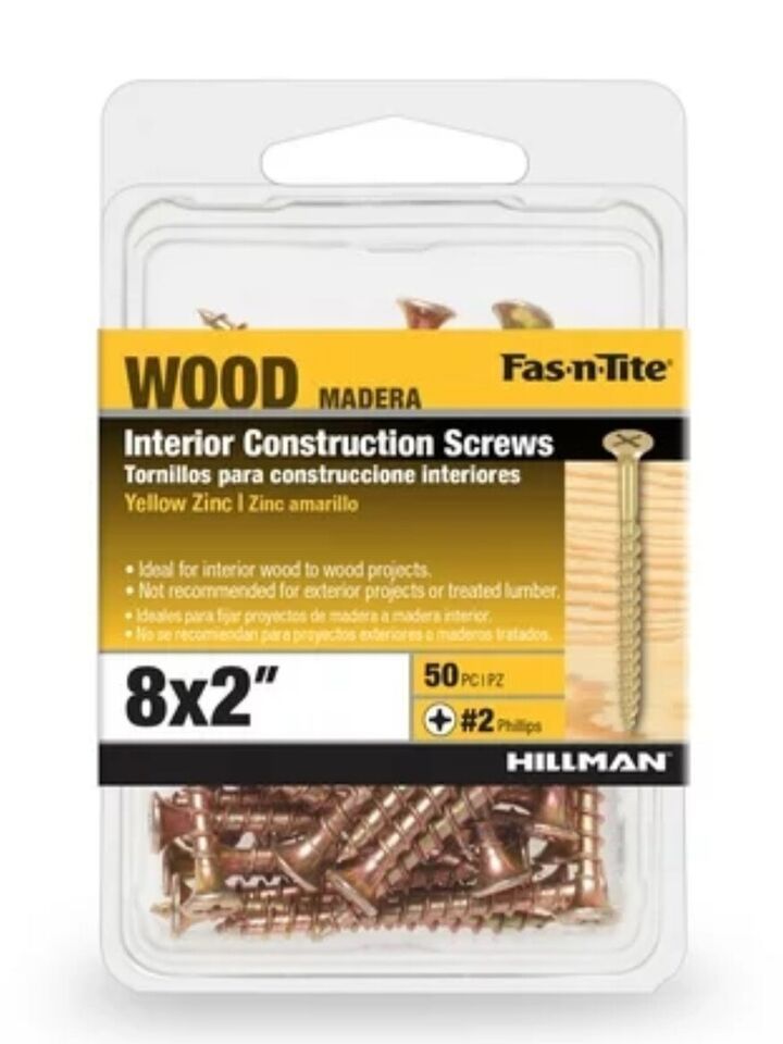 Hillman Fas-n-Tite Interior Construction Screws, 8 X 2”, Wood Madera, 50... - $8.95