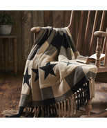 Black Check Star Woven Throw Blanket - £29.29 GBP