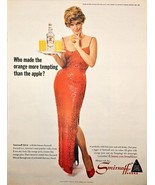 SMIRNOFF VODKA - Orange Apple Red Dress Waitress-1964 Vintage Print Ad - $15.95 CAD