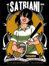 Joe Satriani Poster Offset Paradiso 2008 Amsterdam Cartoon Kid Tennis Racket - £52.03 GBP