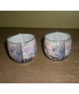 Thomas Kinkade Christmas Candle Set of 2 Votive Holder Glade Holiday No ... - $15.00
