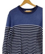 Old Navy Sweater Size Large Mens Wool Blend Blue Stripe Pullover Crew Ne... - £21.96 GBP