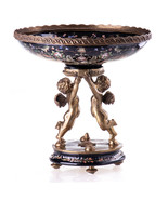 Angel-Themed Porcelain And Bronze Bowl: A Timeless Piece Of Art - $499.00