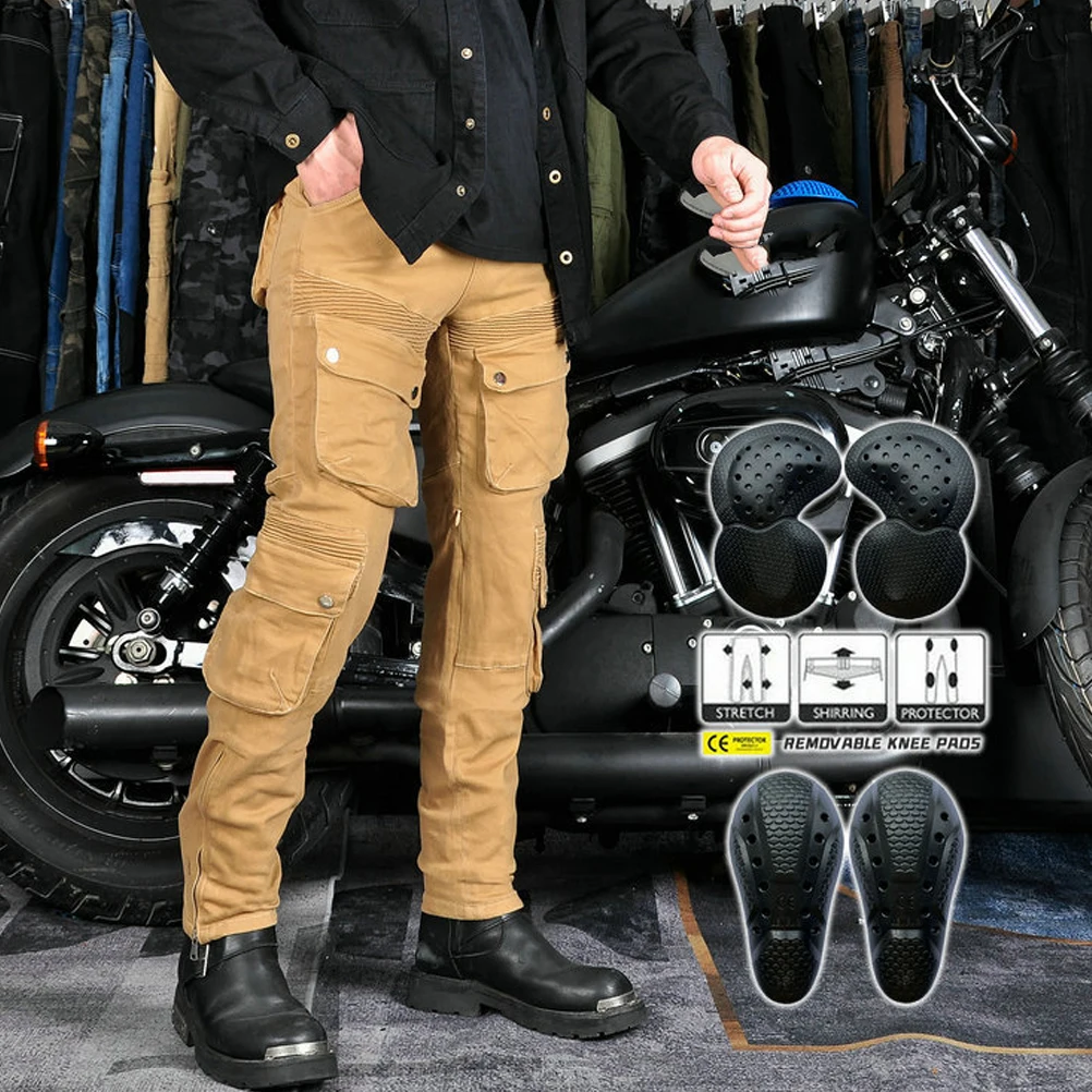 Men&#39;s Motorcycle Riding Pants with 4 X CE Armor Multi-Pocket Cargo Trousers - £71.91 GBP+
