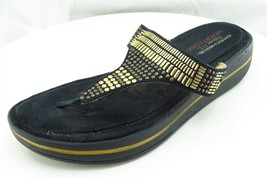 Skechers Sz 7 M Black Thong Synthetic Women Sandals 38898 - £15.78 GBP