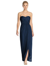 Thread TH034....Strapless Draped Chiffon Maxi Dress....Midnight...Size 4...NWT - £58.77 GBP