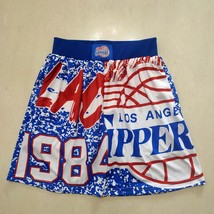 Los Angeles Clippers 1984 Basketball Shorts stitched Blue print - £31.89 GBP