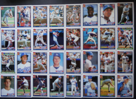 1991 Topps Los Angeles Dodgers Team Set of 32 Baseball Cards - £6.25 GBP