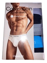 Mens XL (40-42&quot;) Calvin Klein 3-Pack Black Cotton Stretch Briefs Underwear - £21.30 GBP