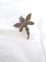 Vintage Brown Amber Liz Claiborne PIN/BROOCH-SIGNED LC- Dragonfly - £7.79 GBP