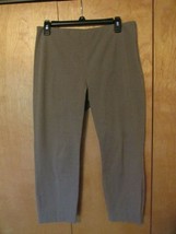 ELIE TAHARI Taupe Cropped Stretchy Pants Sz 8 Straight Leg Side Zipper VGUC - £15.94 GBP