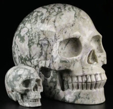 Peace Jasper Crystal Skull- Reiki- Mineral- Healing-Quartz-Realistic - £11.72 GBP+
