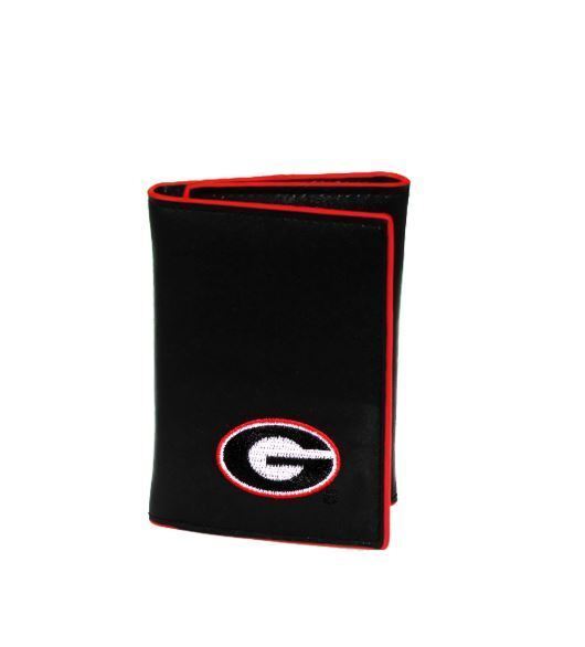 6608 Georgia Bulldogs Men's Leather Tri-Fold Wallet by Sandol