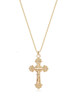 14K Gold Plated Cross Necklace with Faith Pendant - Minimalist Jewelry - $23.42