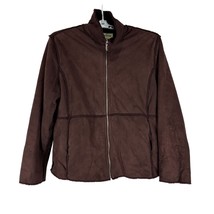 Fitz Wright XL Brown Full Zip Jacket With Acrylic Backing Lightweight Ou... - $24.15