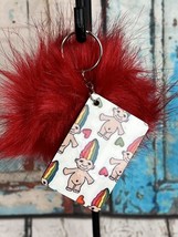 Troll Doll Rainbow Keychain With Faux Fur Pom-Pom - $8.00