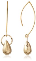 Cristina V Eeuu Hecho 18K Amarillo Chapado en Oro Simple Briolette Pendientes - $26.20