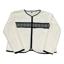 Premiere International White Holiday Cardigan Full Zip Up Sweater Women&#39;... - £18.37 GBP