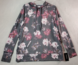 Ideology Hoodie Women Small Multi Floral Polyester Pocket Long Sleeve Drawstring - £17.27 GBP
