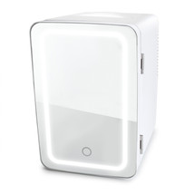 LED Lighted Mini Fridge with Mirror Door, White - £76.54 GBP