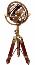 18&quot; Vintage Brass Finish Maxillary Sphere Armillary With Tripod Stand Ho... - £80.36 GBP