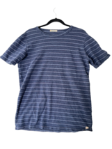 MARINE LAYER Mens T-Shirt Striped Crewneck Basic Short Sleeve Navy Blue Size L - £10.64 GBP