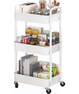3-Tier Plastic Rolling Utility Cart with Handle, Multi-Functional Storag... - €32,22 EUR 3-Tier Plastic Rolling Utility Cart with Handle, Multi-Functional Storag... - €32,22 EUR