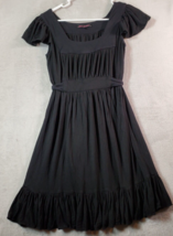 Betsey Johnson Sheath Dress Womens Size Small Black Knit Sleeveless Square Neck - £23.04 GBP
