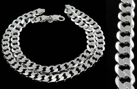 DASHING Genuine Solid .925 Sterling Silver Curb Link Design Men&#39;s Chain 20&quot; - £82.47 GBP+