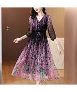 Summer Luxury Silk Floral Casual Maxi Dress - €93,27 EUR