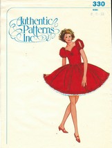 Misses Ruffle Gathered Gored Skirt Square Dance Dress Authentic Sew Patt... - $18.99