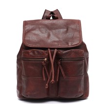 SC Vintage Real Leather BackpaFor Men&amp;Women Drawstring Flap School Travel Should - £114.11 GBP