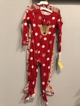 Carters Just One You 2 Footed Blanket Sleeper Holiday Pajamas Red 2 Piece 3T - $19.80