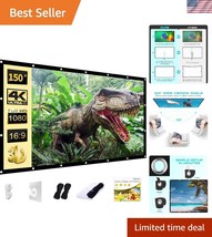 Anti-Crease 16:9 Portable Projector Screen – Ideal for Indoor and Outdoo... - $45.00