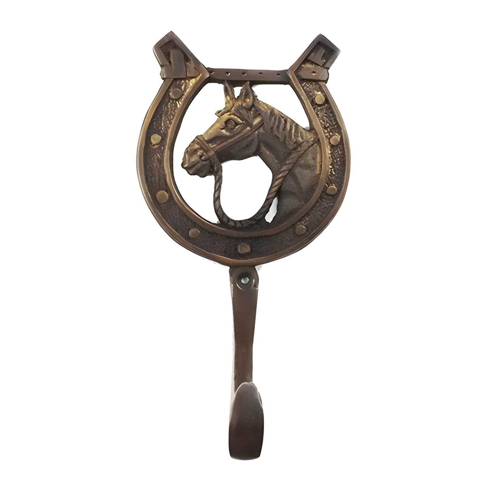 Solid Brass Clothes Hanger set 6&quot; Vintage Pants Hook Horseshoe Strong Wa... - $42.00+