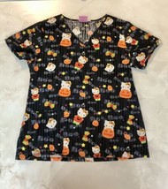 Sanrio Hello Kitty Black Halloween Scrub Top Nurse Healthcare Uniform XS-S? - £8.61 GBP