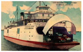 City of Cheboygan Car Ferry in St. Ignace, Michigan Ship Postcard. - £10.12 GBP