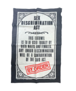 Sex Discrimination Act Novelty Vtg Tea Towel 20x30 Irish Linen Dunmoy Mo... - $43.39