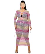 Women&#39;s Plus See Through Gradient Fishnet Overlay Dress - $35.30