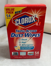 Clorox Triple Action Dust Wipes Allergens Hair 54 Ct Value Pack Discontinued - £35.57 GBP