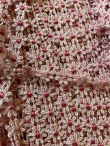 2 Y   pink fuchsia daisy flower Venise Venice Narrow   lace trim 1/2&quot; US... - $1.59