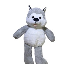 Aroma Home 16” Plush Husky Gray Puppy Dog Microwavable Removable Pouch Lavender - £16.29 GBP