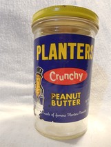 Vintage 1970&#39;s Planters Peanut Mr Peanut Crunchy Peanut Butter Jar 18 Oz - $10.95