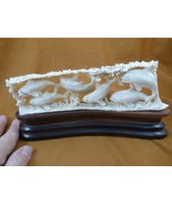 Whal-118 Orca Killer Whales of shed ANTLER figurine Bali detailed whale pod - $322.76 CAD