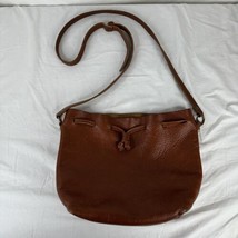 Portland Leather Goods Brown pebbled leather Small bucket bag Crossbody ... - $94.04