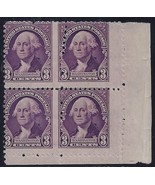 720 - 3c Misperf Multiple Error / EFO Margin Block 4 &quot;George Washington&quot;... - $702.36 MXN
