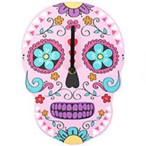 HALLOWEEN/PAGAN Blue Candy Skull Clock/Day of the Dead H:25cm W:18cm D:2.5cm - £19.12 GBP