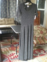 NWT LuLaRoe Black Silver Elegant Ana Maxi Dress SMALL - $50.16
