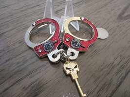 NYPD Narcotics Narco Handcuffs With Punisher Key Red Challenge Coin #830T - £22.58 GBP