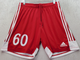 adidas Basketball Shorts Boys Large Red Aeroready Elastic Waist Drawstri... - $20.25